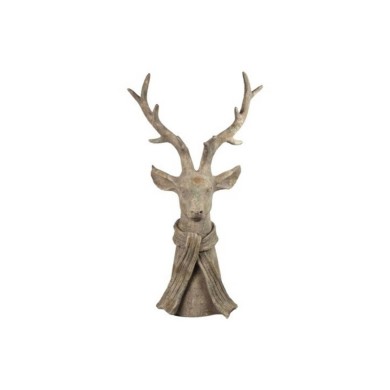 Deer w/shawl Percy - Grey - 25,5x16,5x48,5CM