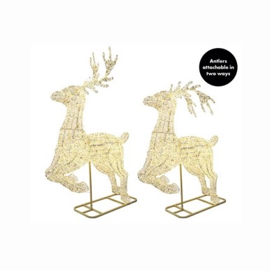Christmas LED Lights Deer Chester facing forward - Gold - 220x70x330CM Christmas LED Lights Deer Chester facing forward - Gold - 220x70x330CM