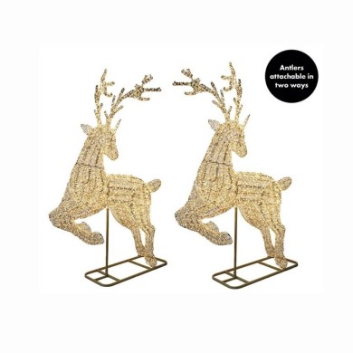 Christmas lights LED Deer Chester facing right - Gold - 220x70x330CM Christmas lights LED Deer Chester facing right - Gold - 220x70x330CM