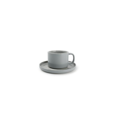 Cup and saucer Lava - Grey 17cl