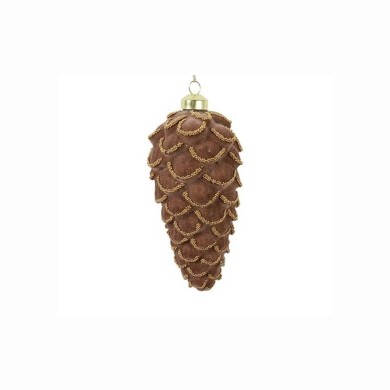Ornament Pinecone Nora - Light Brown/Gold - Ø7.7x16cm Ornament Pinecone Nora - Light Brown/Gold - Ø7.7x16cm
