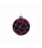 Ornament Ball Malin- Purple/Gold - Ø8cm Ornament Ball Malin- Purple/Gold - Ø8cm