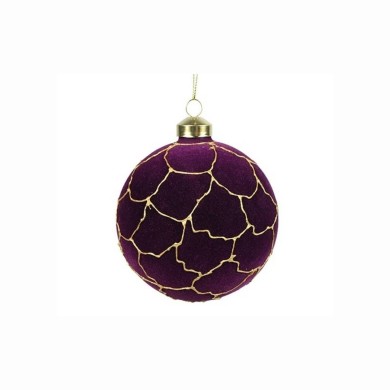 Ornament Ball Malin- Purple/Gold - Ø8cm Ornament Ball Malin- Purple/Gold - Ø8cm