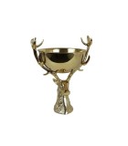 Deer w/bowl Gers - Gold - 49x37x31CM Deer w/bowl Gers - Gold - 49x37x31CM