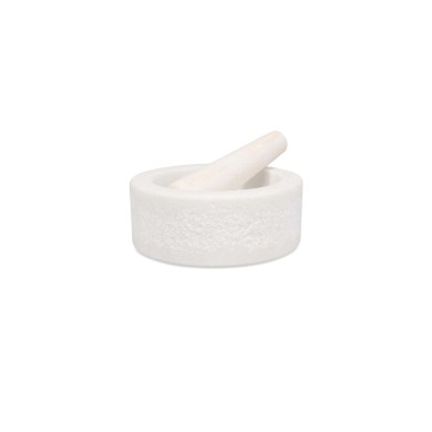 Mortar and Pestle - Marbliss - White - H6x16cm