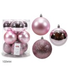 Ornaments Ball Set - Pink 100mm (9pcs)