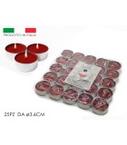 Tealight Candles Set - Red o3.6cm (25pcs)