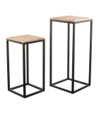Decorative Table Set Poodest - Wooden/Metal Black 35x82/30x62cm (2pcs)