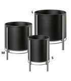Flower Pot Vulturo - Metal Black/Silver 30x28x28cm