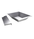 Stainlesssteel charcoal insert with divider for CHEF-series/Extrem/Ultra and outdoor kitchen 30 x 46