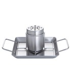 BBQ ALL GRILL staiinless steel chicken holder with plate and removable aroma can