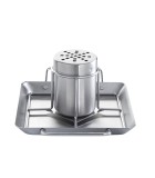 BBQ ALL GRILL staiinless steel chicken holder with plate and removable aroma can
