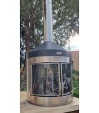 Wood BBQ - Tabletop Antikristo Circular Barell with Panemidi with 10 Slot - Stainless Steel