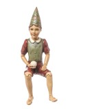 Decorative Puppet Seated - Green/Red 10.5x10x25.5cm