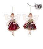Ornament Angel - Burgundy/Purple - 18cm (2 assorted designs)