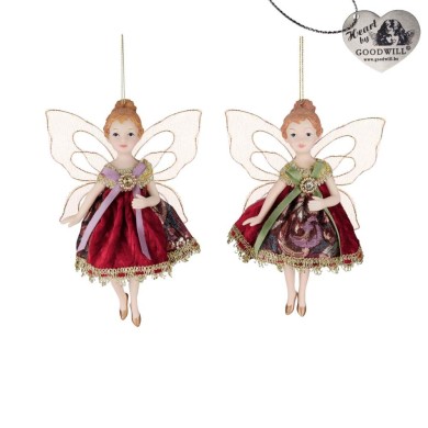 Ornament Angel - Burgundy/Purple - 18cm (2 assorted designs) Ornament Angel - Burgundy/Purple - 18cm (2 assorted designs)