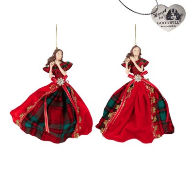 Ornament Angel - Red/Green - 23cm (2 assorted designs) Ornament Angel - Red/Green - 23cm (2 assorted designs)