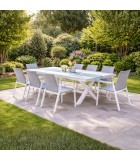 Outdoor Table Extendable - Djerba - White -  200/260x100x75cm Tables