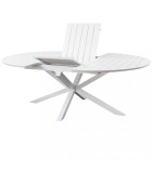 Outdoor Round Table Extendable - Camelot - White Tables