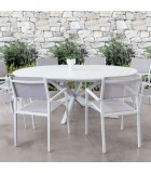 Outdoor Round Table Extendable - Camelot - White Tables
