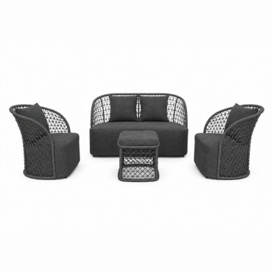 TUCUMÁN LOUNGE SET (3-PIECE) – WITH CUSHIONS – DARK GREY