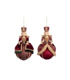 Nutcracker On Ball Ornament (2 Ass) - Burgundy - 18Cm Nutcracker On Ball Ornament (2 Ass) - Burgundy - 18Cm