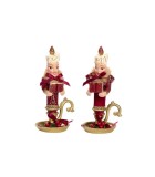 Singing Carol Candle Orn. (2 Ass.) - Burgundy - 18Cm Singing Carol Candle Orn. (2 Ass.) - Burgundy - 18Cm