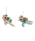 Lily Pond Baby Turtle Ornament (2 Ass.) - Green/Pink - 14Cm Lily Pond Baby Turtle Ornament (2 Ass.) - Green/Pink - 14Cm