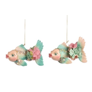 Lily Pond Koi Fish Ornament (2 Ass.) - Green/Pink - 13Cm Lily Pond Koi Fish Ornament (2 Ass.) - Green/Pink - 13Cm