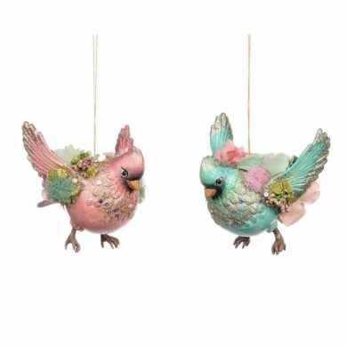 Lily Pond Chubby Bird Orn. (2 Ass.) - Pink/Green - 11Cm Lily Pond Chubby Bird Orn. (2 Ass.) - Pink/Green - 11Cm