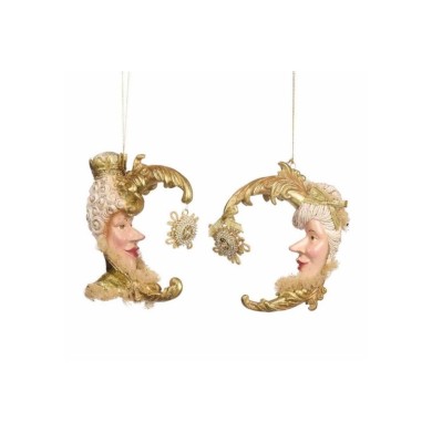 Sun King Baroque Moon Orn. (2 Ass.) - Gold - 13Cm