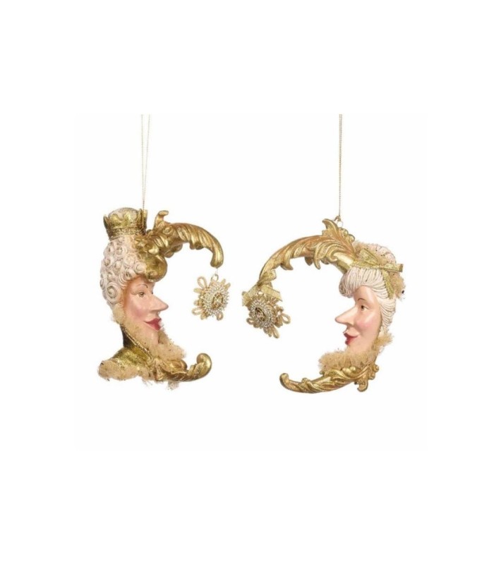 Sun King Baroque Moon Orn. (2 Ass.) - Gold - 13Cm Sun King Baroque Moon Orn. (2 Ass.) - Gold - 13Cm