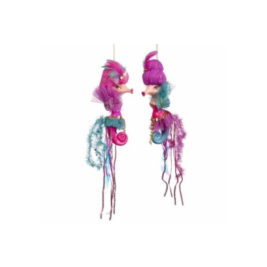 Eleganza Seahorse Ornament (2 Ass) - Pink/Blue - 16Cm