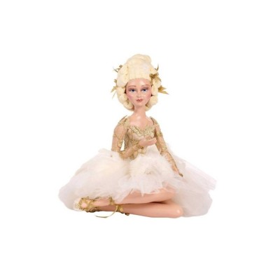 Swan Queen Sitting Ballerina Doll - Cream/Gold - 43Cm