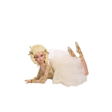 Swan Queen Lying Swan Ballerina Doll  - White/Gold - 45,5Cm