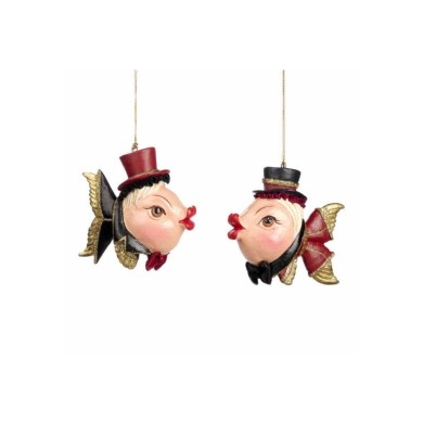 Champagne Bar Gentleman Fish Orn. (2 Ass.) - Black/Red - 11Cm Champagne Bar Gentleman Fish Orn. (2 Ass.) - Black/Red - 11Cm