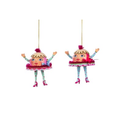 Trendy Candy Xmas Pudding Orn (2 Ass.) - Pink - 12Cm