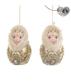 Ornament Matryoshka Doll - Gold - 11cm (2 assorted designs)