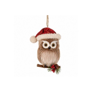 Snow White Mushroom Owl Ornament - Red/Brown - 10Cm Snow White Mushroom Owl Ornament - Red/Brown - 10Cm