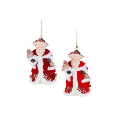 Snow White Mushroom Santa Orn (2 Ass.) - Red/White - 12Cm Snow White Mushroom Santa Orn (2 Ass.) - Red/White - 12Cm