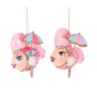 Ornament Puffer Fish - Cotton Candy - Pink - 9cm (2 assorted designs)