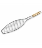 Barbecook fish broiler - chrome and wood – 66x14cm