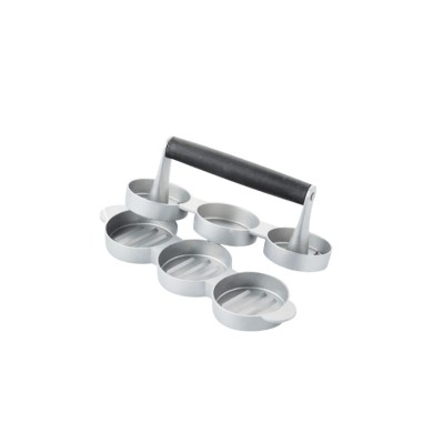 Mini Hamburger Press - for 3 burgers - Silver - ø6.8cm Mini Hamburger Press - for 3 burgers - Silver - ø6.8cm