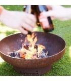 Fire Pit - Jack 60 - Corten Steel - Rusetd - D60xH25cM Wood BBQ