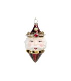 Glass Jewel Santa Head Finial Orn. - Red/White/Gold - 14Cm Glass Jewel Santa Head Finial Orn. - Red/White/Gold - 14Cm