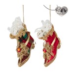 Ornament Shoe - Red/Green - 11cm (2 assorted designs)
