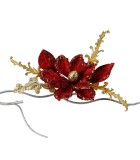 Decorative Flower with clip - Magnolia - Burgundy - 35cm