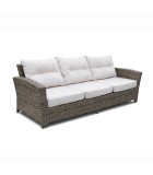 Sofa Jordano 3seater with sunbrella fabric cushions - brown rattan 204x75x85cm Sofas