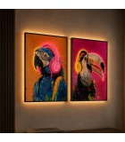 Picture Led Canvas Hand Painted 2 Mod. - 63X3X93Cm