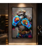 Picture Led Canvas Gorilla Hand Painted - 83X3,7X123Cm Picture Led Canvas Gorilla Hand Painted - 83X3,7X123Cm